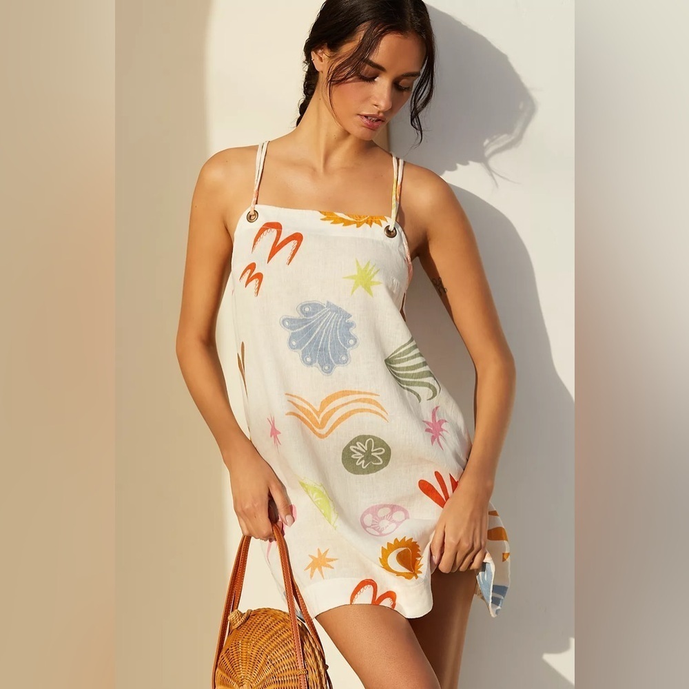 NWT! Daniella Manini x Celandine Linen Blend Halter Mini Dress  💎🕸️